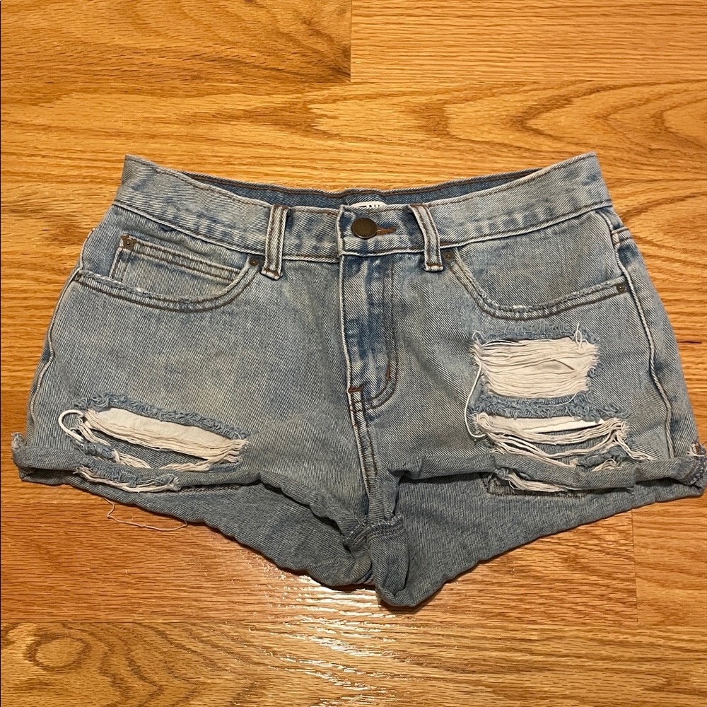 Billabong Blue Distressed Jean Shorts